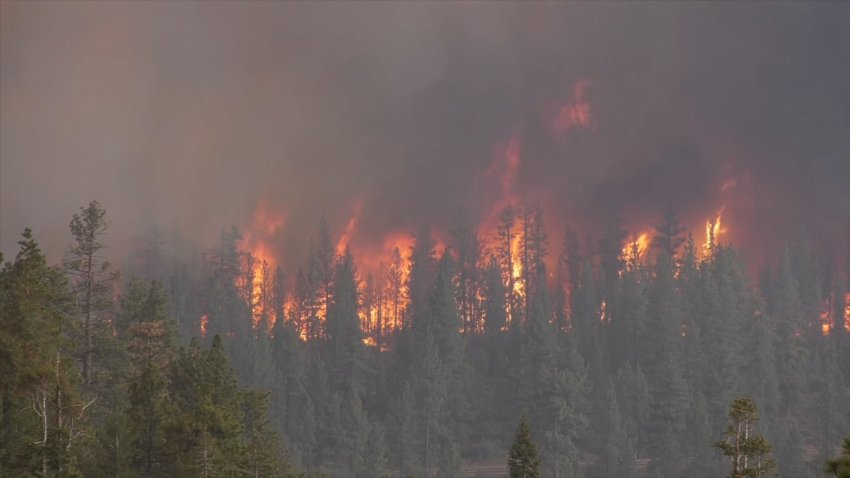 A large wildfire in California.