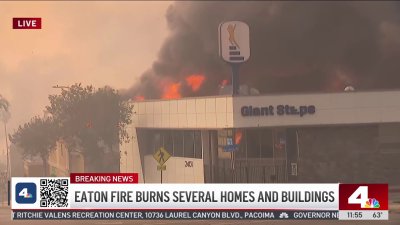 WATCH: Lake Avenue in Altadena up in flames