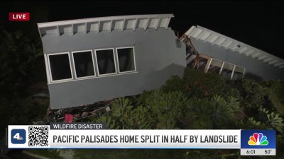 Home damaged due to Pacific Palisades landslide