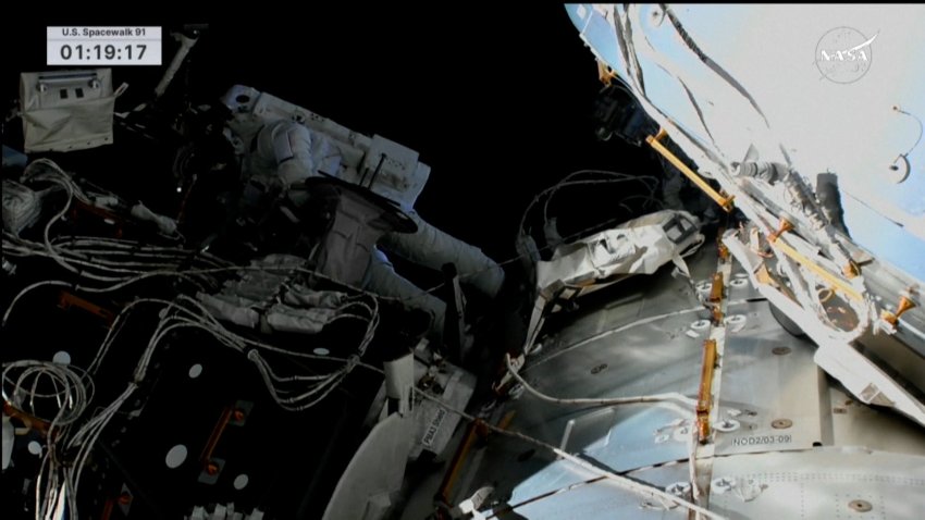 Astronaut Suni Williams on a spacewalk