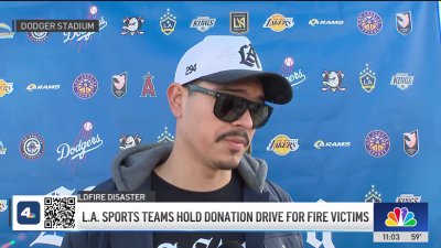 LA sports team hold donation drive for fire victims