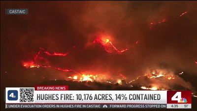 Hughes Fire burns over 10,000 acres and is 14% contained