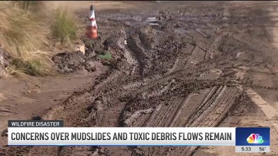 Concerns over mudslides and toxic debris flows remain