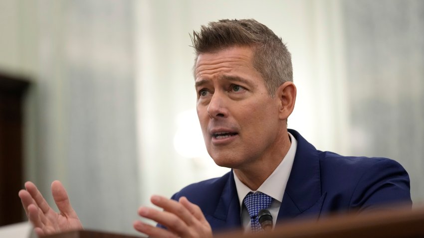 Former Wisconsin Rep. Sean Duffy, R-Wis., testifies before the Senate Commerce, Science, and Transportation Committee on Capitol Hill in Washington, Wednesday, Jan. 15, 2025, for his nomination to be Transportation Secretary.