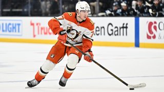 SALT LAKE CITY, UTAH - DECEMBER 22: Frank Vatrano #77 of the Anaheim Ducks skates against the Utah Hockey Club on December 22, 2024 at Delta Center in Salt Lake City, Utah. (Photo by Jamie Sabau/NHLI via Getty Images)