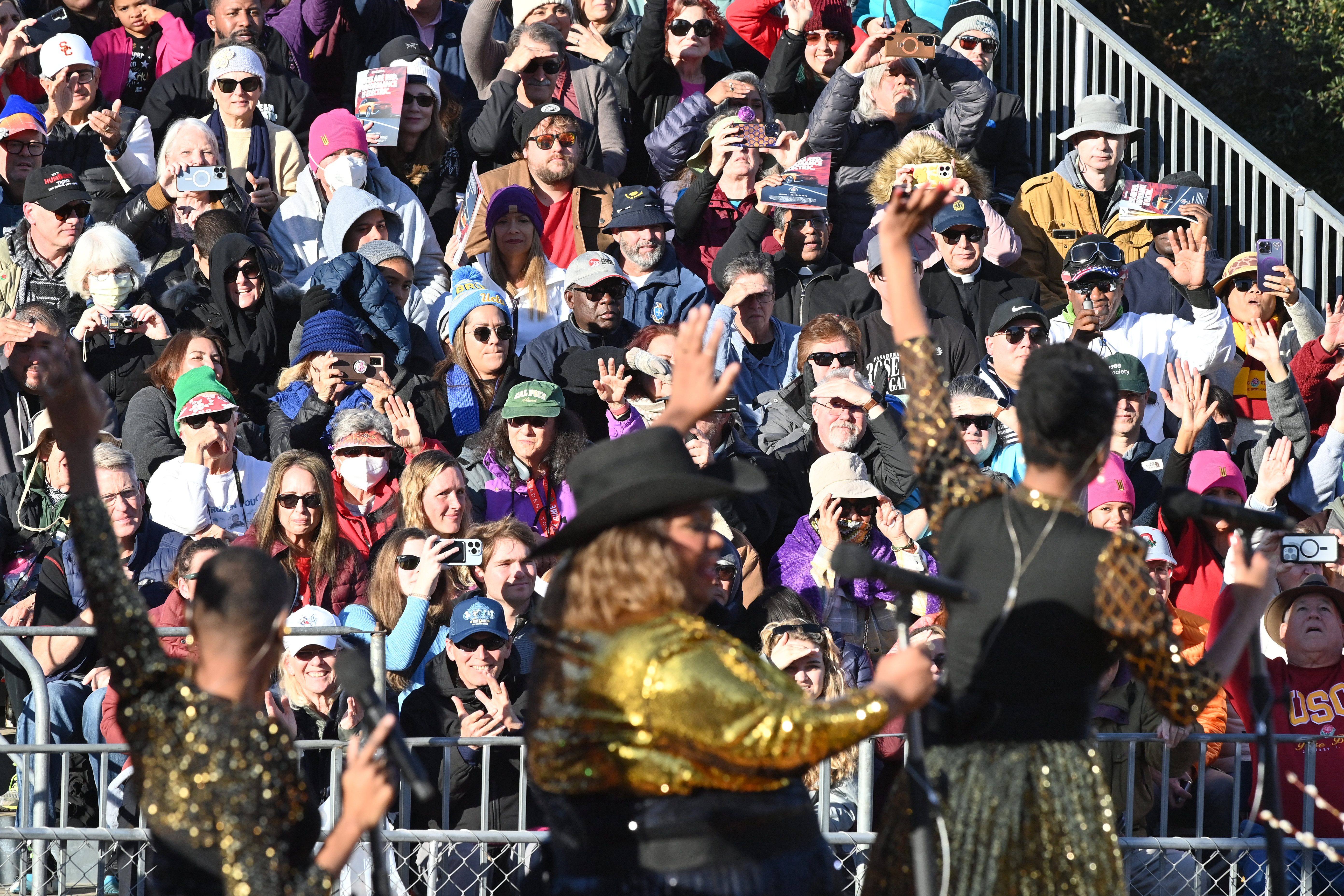 PASADENA, CALIFORNIA – JANUARY 01: Chappell Heart performs in the 136th Rose Parade Presented By Honda on January 01, 2025 in Pasadena, California.  (Photo by Jerod Harris/Getty Images)