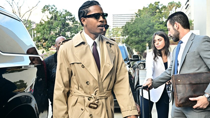 US rapper Rakim Mayers, aka A$AP Rocky, arrives at the Clara Shortridge Foltz Criminal Justice Center in downtown Los Angeles, California on January 28, 2025.