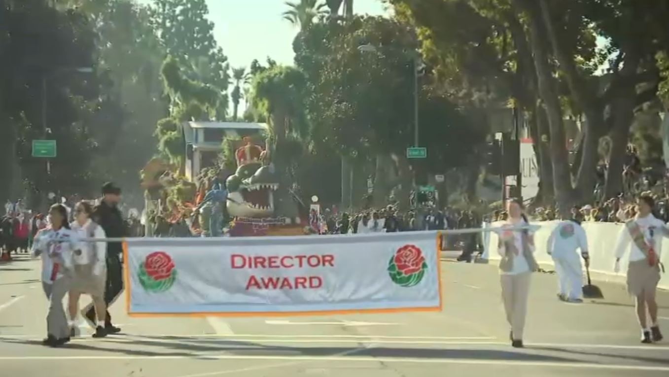 The Explore Louisiana won the Rose Parade 2025 Director award for most outstanding artistic design and use of floral and non-floral materials. Credit: NBCLA