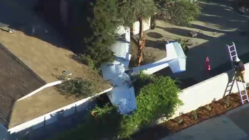 A small plane crashed Monday in a Temple City neighborhood.