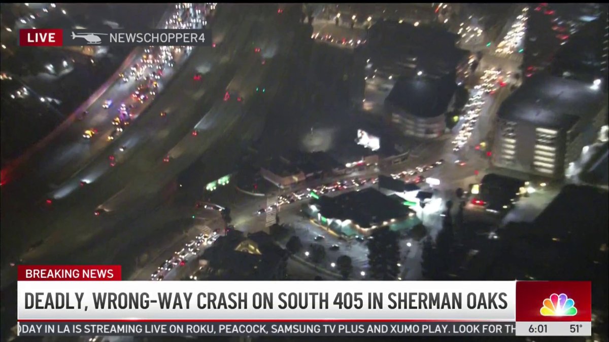 Deadly wrong-way crash on South 405 Freeway in Sherman Oaks – NBC Los ...