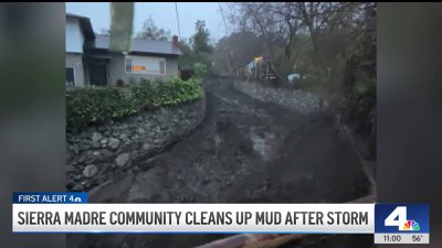 Clean up underway after mud submerges streets of Sierra Madre