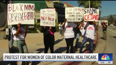 Protest for women of color maternal healthcare at Cedars-Sinai