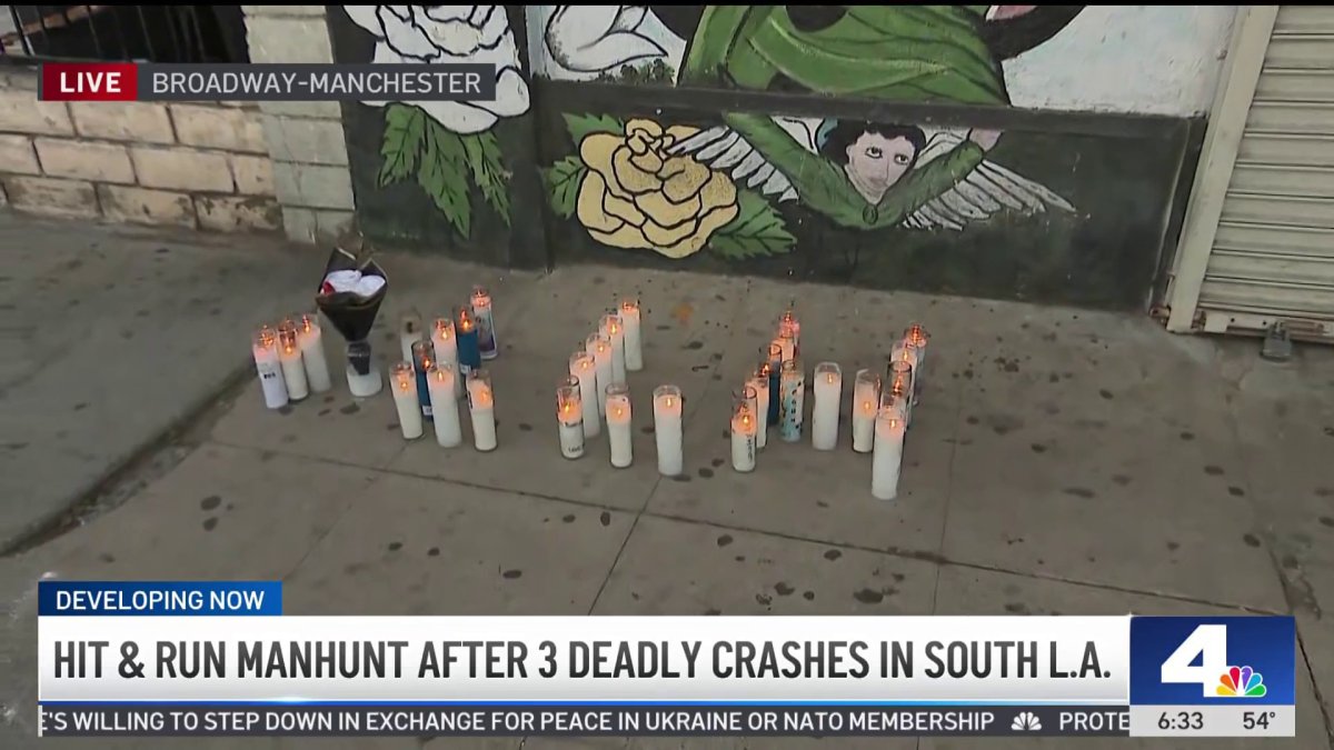 Hit and run manhunt after 3 deadly crashes in South LA – NBC Los Angeles