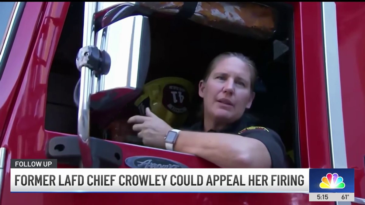 Will former LAFD Chief Kristin Crowley appeal her firing? – NBC Los Angeles