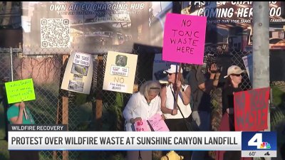 Protesters oppose wildfire waste at Sunshine Canyon Landfill