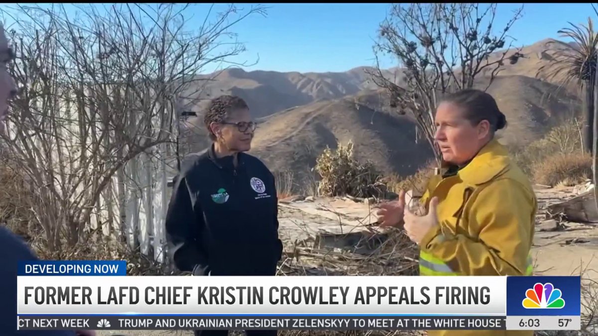 Former LAFD chief Kristin Crowley appeals firing – NBC Los Angeles