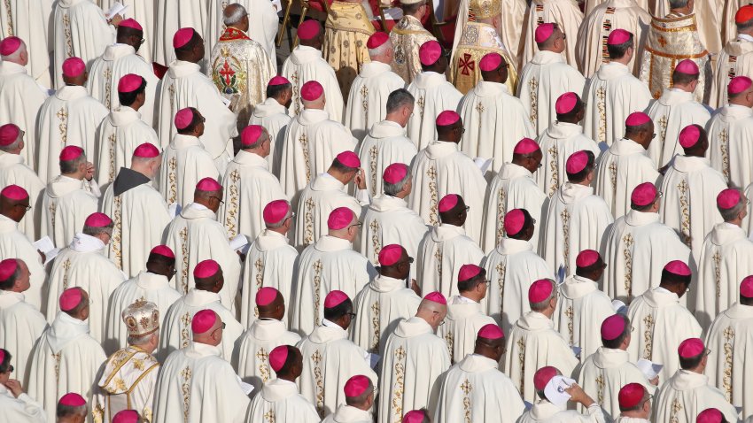 Holy Mass celebrated by the Pope with the new Cardinals and the College of Cardinals for the opening of the Ordinary General Assembly of the Synod of Bishops. Vatican City (Vatican), 4 October 2023. (Photo by Grzegorz Galazka/Archivio Grzegorz Galazka/Mondadori Portfolio via Getty Images)