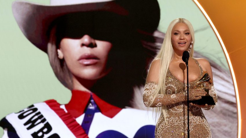 LOS ANGELES, CALIFORNIA – FEBRUARY 02: Beyoncé accepts the Best Country Album award for “COWBOY CARTER” onstage during the 67th Annual GRAMMY Awards at Crypto.com Arena on February 02, 2025 in Los Angeles, California.  (Photo by Kevin Mazur/Getty Images for The Recording Academy)