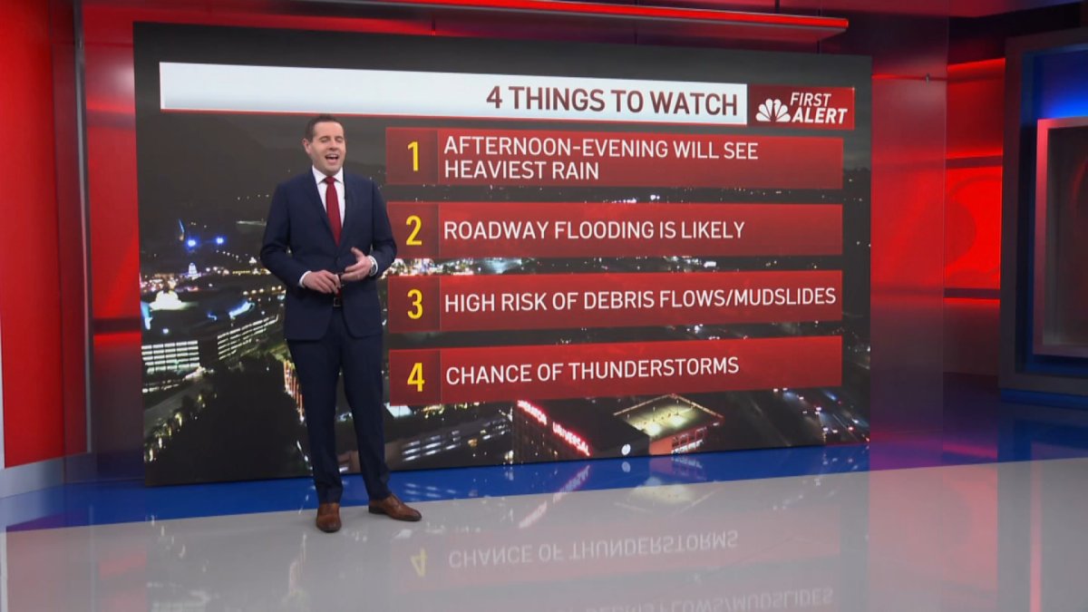 First Alert Forecast: Widespread Flooding Issues & Mudslide Risk – NBC ...