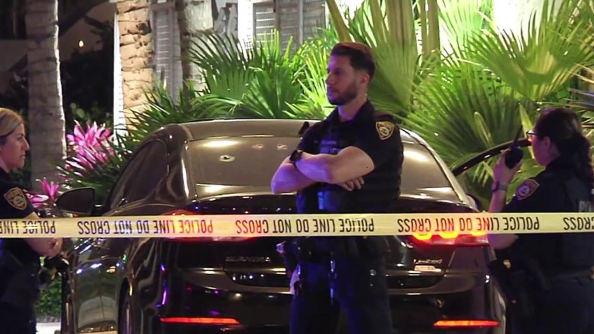 Scene of a double shooting in Miami Beach on Feb. 15, 2025.