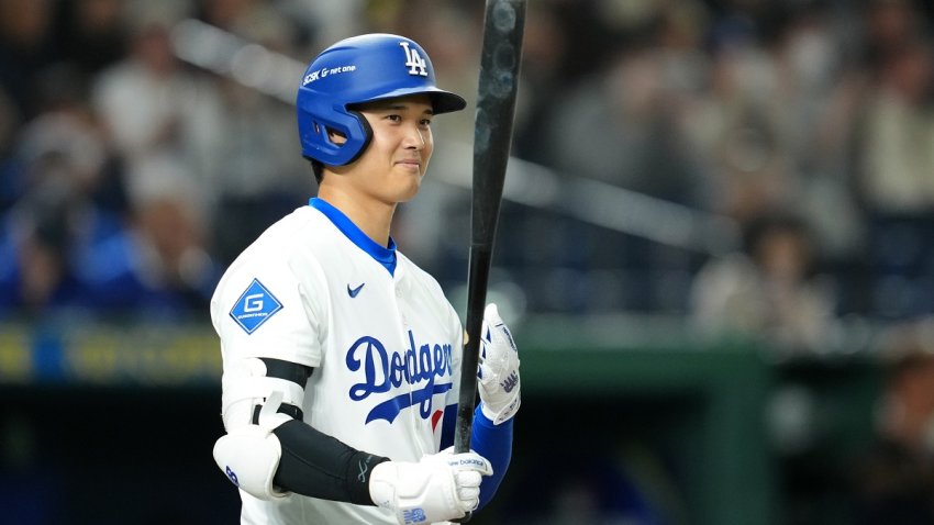TOKYO, JAPAN – MARCH 16: Shohei Ohtani #17 of the Los Angeles Dodgers prepares at bat in the top of the third inning against Hanshin Tigers at Tokyo Dome on March 16, 2025 in Tokyo, Japan. (Photo by Masterpress/Getty Images)