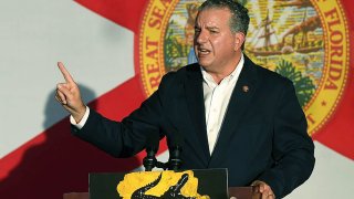 Florida CFO Jimmy Patronis delivers remarks before Gov. Ron DeSantis took to the stage during his Don’t Tread on Florida Tour in Sarasota on Nov. 6, ahead of the Nov. 8 midterm election, 2022.