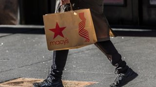 A person exits  the Macys Flagship store in New York City on January 14, 2025.  Macy’s declined 2.4% to $4.7 billion during the third quarter of their Overall sales which ended Nov. 2, 2024, giving as result that 66 of the approximately 150 locations of the company will close by 2026, Closing any store is never easy, but as part of our Bold New Chapter strategy, says chairman and chief executive officer of Macys, Inc. Tony Spring. (Photo by Eduardo MunozAlvarez -VIEWpress/Getty Images)