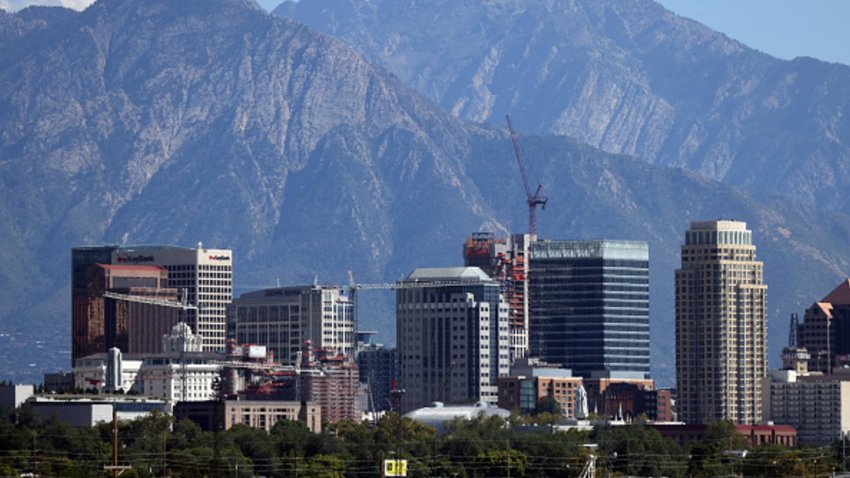 SALT LAKE CITY, UT – SEPTE 5: The Church of Jesus Christ of Latter-day Saints’ Salt Lake Temple and luxury apartments of the City Creek Center can be seen framing downtown Salt Lake City on September 5, 2023. The 9th U.S. Circuit Court of Appeals has granted James Huntsman the opportunity to continue his case against The Church of Jesus Christ of Latter-day Saints over funding of the construction of the shopping mall in downtown Salt Lake City. 