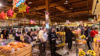 Shoppers at the grand opening of Wegmans supermarket on Feb. 26, 2025 in Lake Grove, New York, U.S.