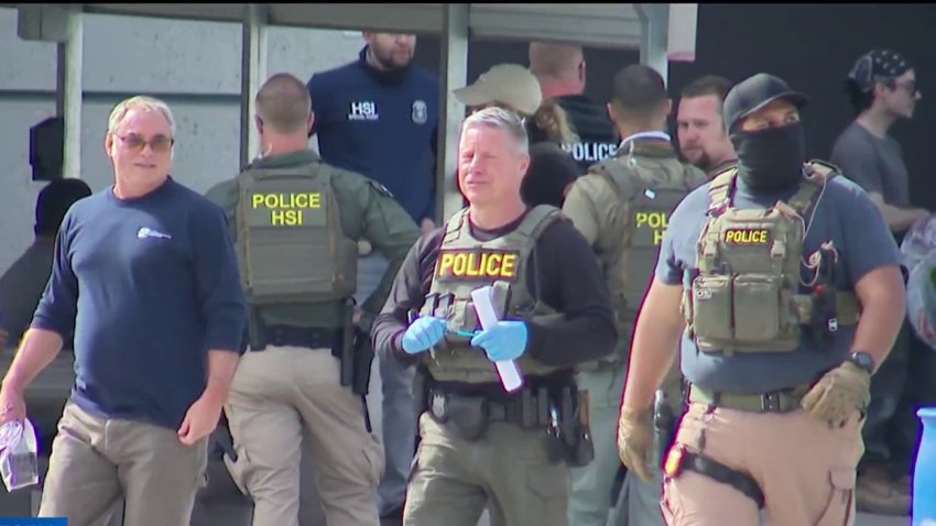 A still from video shot the day of the raid in El Cajon in March.