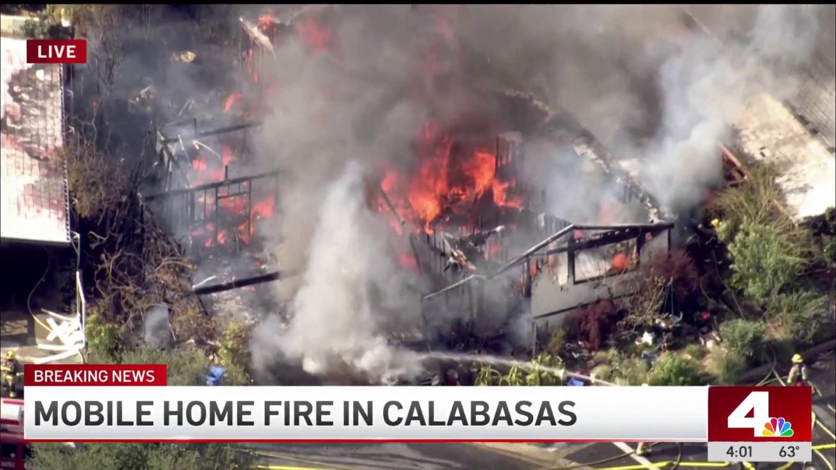 Crews battle fire inside mobile home in Calabasas – NBC Los Angeles