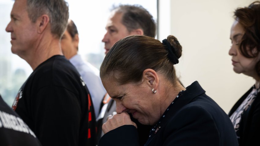 Los Angeles, CA – March 04:Former LAFD Fire Chief Kristin Crowley leaves the L.A. City Council chambers after loosing her appeal to get job back during Tuesday’s council meeting on March 4, 2025. Mayor Karen Bass fired Crowley after the Palisades fire. (Photo by Sarah Reingewirtz/MediaNews Group/Los Angeles Daily News via Getty Images)