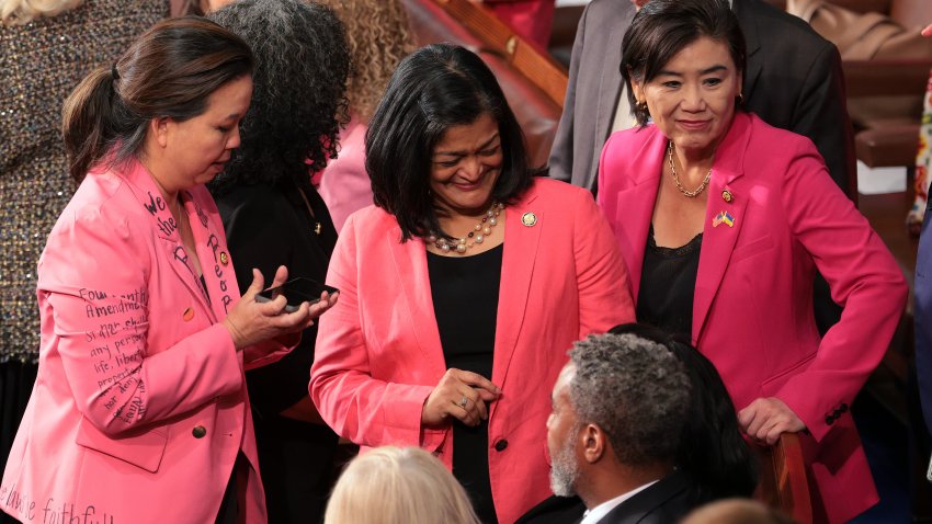 Representatives Jill Tokuda (D-HI), Pramila Jayapal (D-WA), and Judy Chu (D-CA)