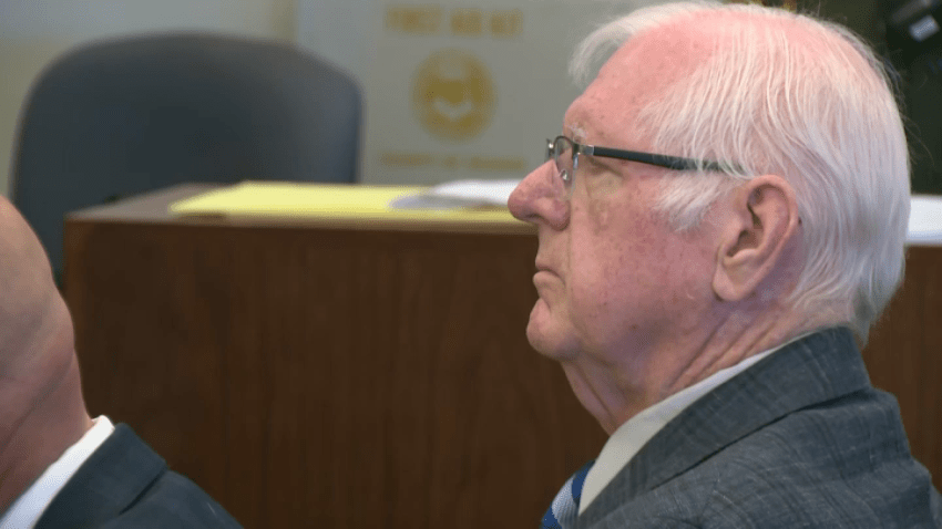 Former judge Jeffrey Ferguson in court as he faces a murder trial in connection with the shooting death of his wife.