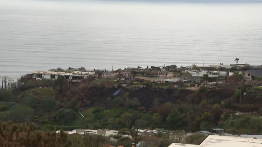 Clouds cover the Pacific Palisades area in March 2025.