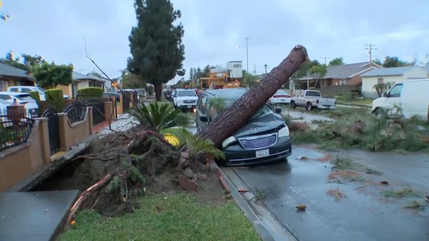 Tornado damage Thursday March 13, 2025 in Pico Rivera.