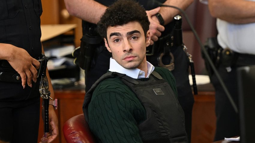 Luigi Mangione, the suspect in the killing of UnitedHealth Group chief executive Brian Thompson, appears in Manhattan Supreme Court on New York state murder and terrorism charges in New York City, U.S., Feb. 21, 2025. 