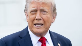 US President Donald Trump speaks with reporters outside the White House in Washington, DC, on April 23, 2025.