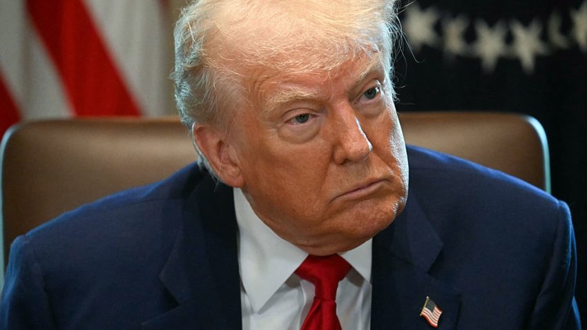 US President Donald Trump speaks during a cabinet meeting in the Cabinet Room of the White House in Washington, DC, on April 30, 2025.