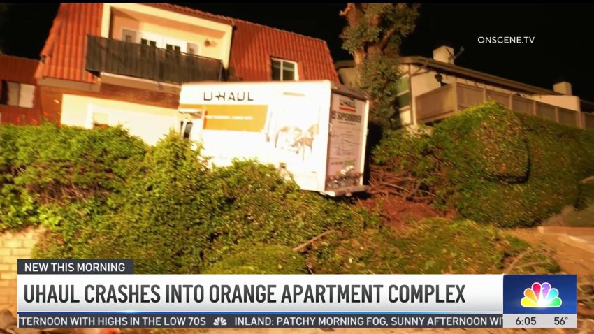 U-Haul crashes into apartment complex in Orange