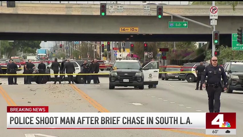 Police shoot man after brief chase in South LA