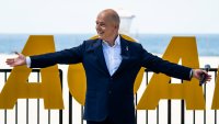 Author and former Fox News host Steve Hilton announced his run for California governor during an event in Huntington Beach, CA on Tuesday, April 22, 2025.