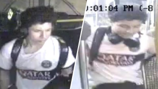 Security camera images provided by the LAPD show a man wanted in a sexual assault on a Metro bus.