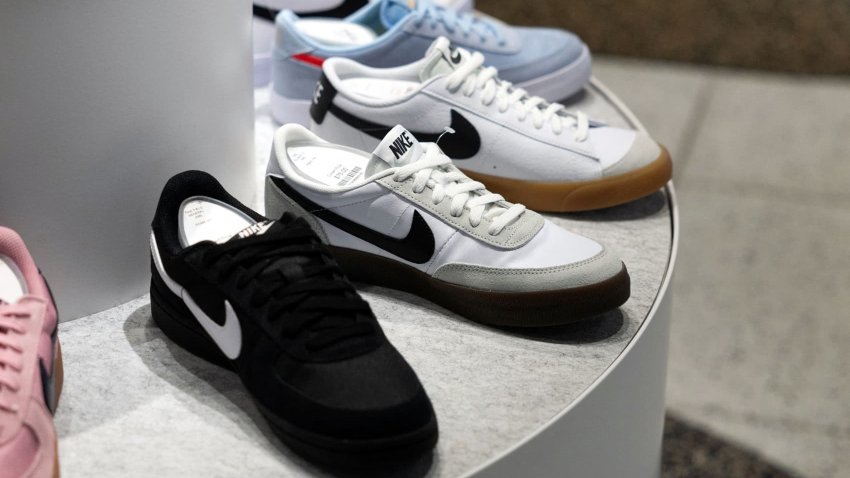 Nike shoes are seen in the King of Prussia Mall, as global markets brace for a hit to trade and growth caused by U.S. President Donald Trump’s decision to impose import tariffs on dozens of countries, in King of Prussia, Pennsylvania, U.S., April 3, 2025. 