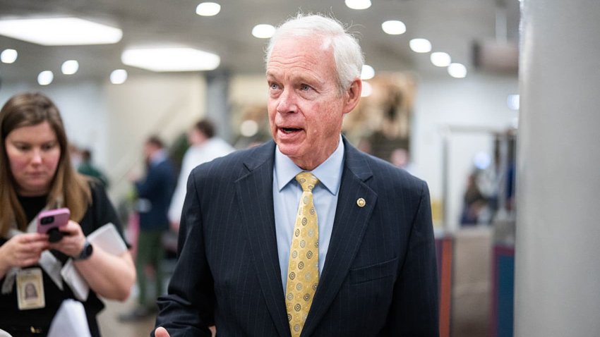 Sen. Ron Johnson, R-Wis., is seen in the U.S. Capitol during a series of votes on Thursday, April 3, 2025. 