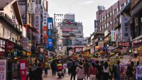 Hongdae street in Seoul city, South Korea