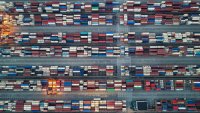 Containers pile up at Taicang Port Container Terminal in Suzhou City, Jiangsu Province, China, on May 18, 2025.