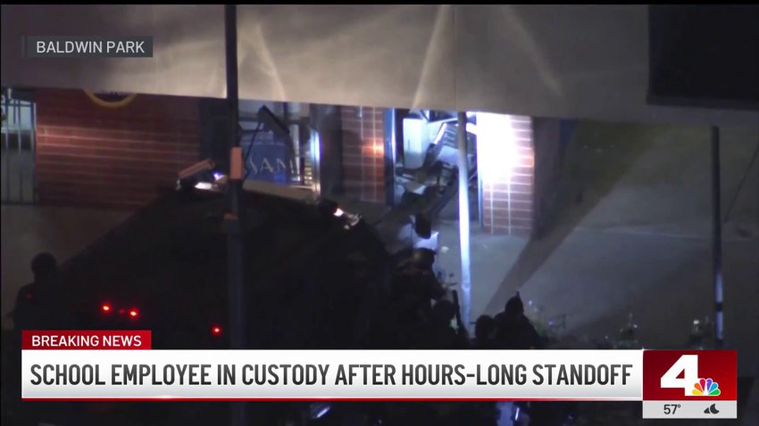 School employee in custody after hours-long standoff in Baldwin Park