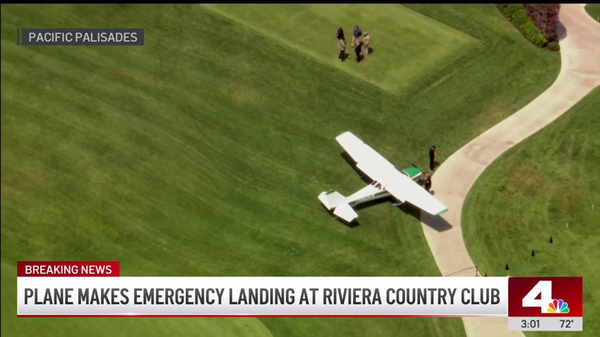 Emergency landing at country club in Pacific Palisades