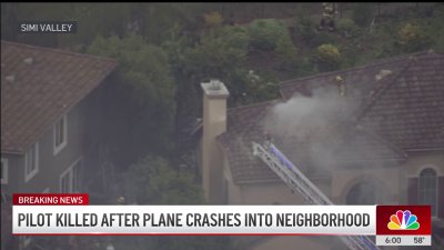 Pilot killed after small plane crashes into Simi Valley homes